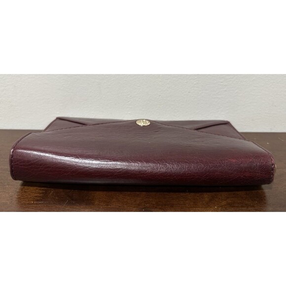 REBECCA MINKOFF envelope clutch crossbody burgundy leather with chain strap - Picture 7 of 16